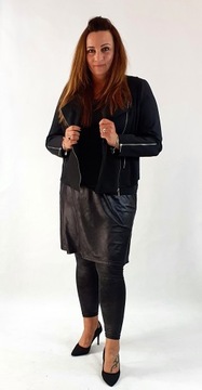 Leginsy &Spódniczka czarna skóra Plus Size r64