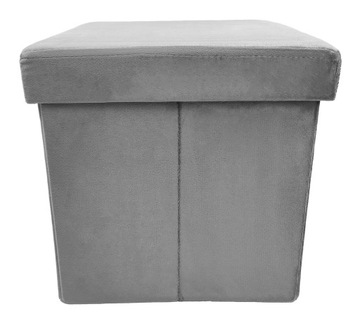 КВАДРАТНЫЙ ПУФЛ, ЭЛЕГАНТНЫЙ, МЯГКИЙ ХРАНИТЕЛЬ ДЛЯ ГАДЖЕТОВ, ИДЕАЛЬНЫЙ СЕРЫЙ