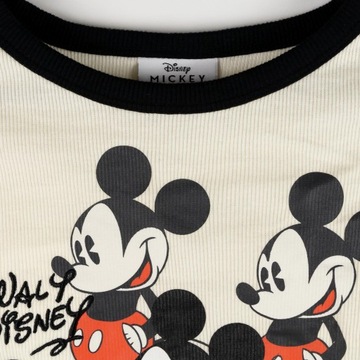 T-SHIRT DAMSKI PRIMARK DISNEY KREMOWY MYSZKA MIKI KRÓTKI 38/40