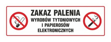 Zakaz palenia tytoniu i e-papierosów 10x30