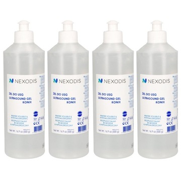 Nexodis żel do USG KTG IPL ultradźwięków hypoalergiczny bezbarwny 4x500ml