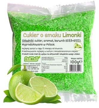 Kolorowy Cukier Do Waty Cukrowej Limonka Zielony 100g Limonkowy Limetka