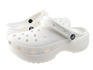 Klapki Crocs Platform 206750-100 białe NEW 37/38