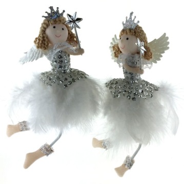 ЕЛОЧНЫЕ ШАРИКИ, БЕЛЫЕ, СЕРЕБРЯНЫЙ АНГЕЛ, ДИЗАЙН 18 СМ