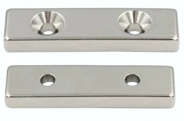 MOCNY MAGNES NEODYMOWY 40x10x5 mm Z OTWOREM 7/3,5 mm POD WKRĘT