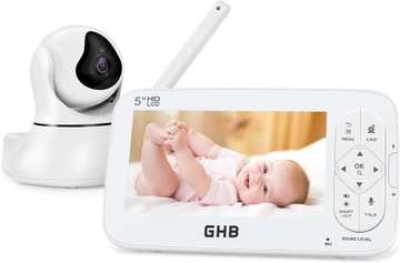 Niania Elektroniczna z Kamerą 5' LCD 2xZOOM HD na żywo tryb nocny GHB