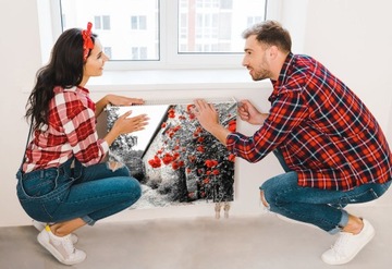 Магнитная крышка для радиатора 60x60 цветов стена роспись