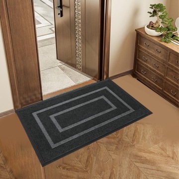 Mata na drzwi wejściowe, dywanik biurowy, do wewnątrz i na zewnątrz, wejście na patio, 60 cm x 90 cm, szary