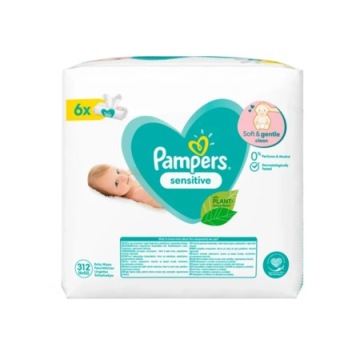 PAMPERS SENSITIVE WIPES ВЛАЖНЫЕ САЛФЕТКИ 6х52=312ШТ.