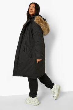 3H4B02 P25 BOOHOO PLUS KURTKA PARKA Z KAPTUREM 7XL