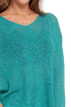 СВИТЕР ЖЕНСКИЙ ТОНКИЙ, АЖУРНЫЙ, СВОБОДНОГО КРАЯ, МОДНЫЙ ДЖЕМПЕР MORAJ, размер XXL