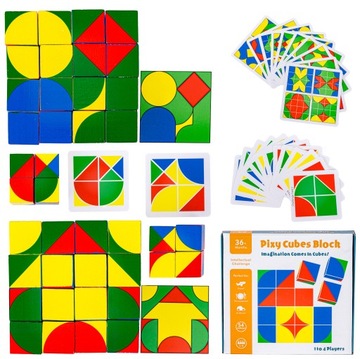 Деревянные кубики с карточками для решения головоломки