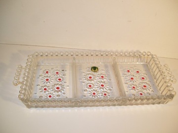 ВИНТАЖНЫЙ СТЕКЛЯННЫЙ ПОДДОН - ТОЛСТОЕ СТЕКЛО