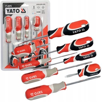 YATO YT-2670 WKRĘTAKI ŚRUBOKRĘTY zestaw 8SZT SVCM