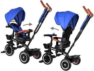 Детский трехколесный велосипед Tiny Bike 3в1 с крышей ПОВОРОТНЫЙ SP0650