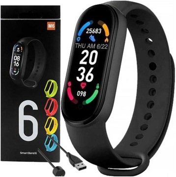 SMARTBAND M6-BLACK OPASKA SPORTOWA PULSOMETR KROK