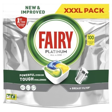 FAIRY PLATINUM TABLETKI KAPSUŁKI DO ZMYWARKI LEMON CYTRYNA 100 szt.