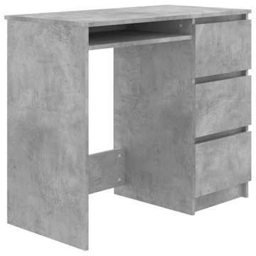 Biurko, szarość betonu, 90x45x76 cm, płyta wió