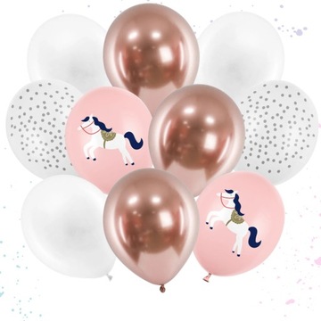 Balony lateksowe bukiet zestaw Jednorożec 10 szt