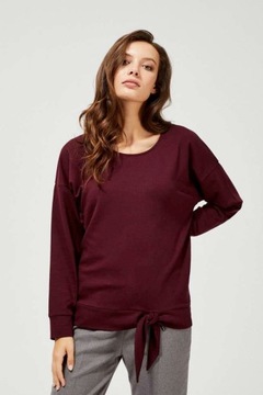 MOODO Bluza z wiązaniem Z-BL-3320 BURGUNDY; XS