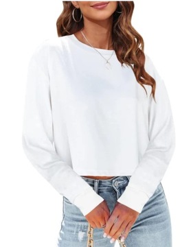 Bluzka damska top t-shirt z długim rękawem rozmiar M