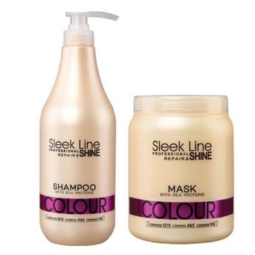 STAPIZ SLEEK LINE ZESTAW COLOUR SZAMPON + MASKA 2 x 1L XXL