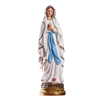 Katolicka figura Matki Bożej z Lourdes Malowana ozdoba z żywicy Około 30 cm