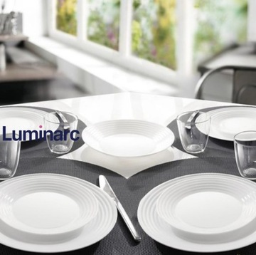 Сервиз Luminarc HARENA белый ЗАКАЛЕННОЕ СТЕКЛО на 6 персон, 18 шт.