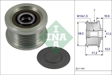 ALTERNÁTOR - SPOJKA JEDNOSMĚR SCHAEFFLER INA 535 0232 10