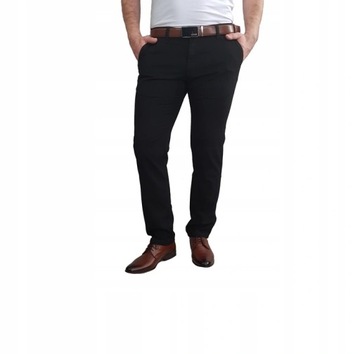 SPODNIE MĘSKIE CHINOSY VANKEL - 027 CZARNE 114 CM L 32