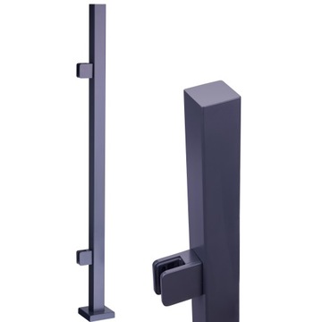 SŁUPEK BALUSTRADY 40x40 DLA SZKŁA ANTRACYT START