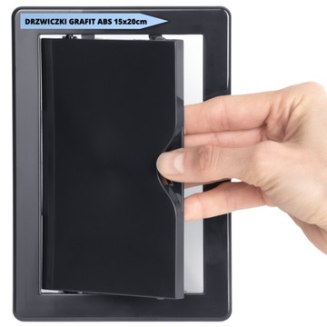 ПЛАСТИКОВАЯ ОБЗОРНАЯ ДВЕРЬ 15х20 графит ABS 150х200мм инспекционная ЧЕРНАЯ