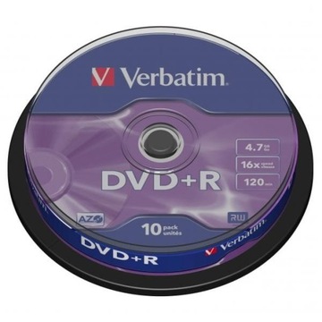 Płyty Verbatim DVD+R 4.7GB 16x cake 10szt