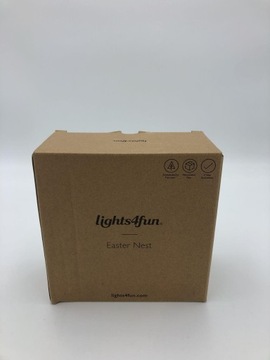 КОРЗИНКА LIGHTS4FUN WOLF С УКРАШЕНИЕМ ПАСХАЛЬНЫХ ЯИЦ