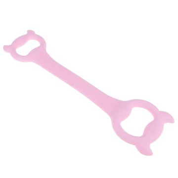 Силиконовые ленты для йоги розового цвета.