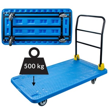 Wózek transportowy magazynowy platformowy 500KG składany platforma 129x70cm