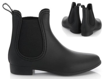 31 МАТОВЫЕ РЕЗИНОВЫЕ БОТИНКИ БОТИНКИ РЕЗИНОВЫЕ ЧЕРНЫЕ 38