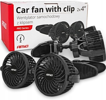 AMiO WIATRAK SAMOCHODOWY WENTYLATOR DO AUTA 12V