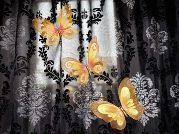 БАБОЧКИ РУЧНАЯ КРАСКА декор для штор БЛЕСКОВЫЙ декор