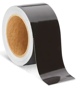 TAŚMA ODBLASKOWA SAMOPRZYLEPNA FOLIA CZARNA NA SŁUPKI 5 CM