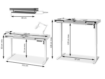 СТОЛ С РЕГУЛИРОВКОЙ ВЫСОТЫ OTSO 120 ЧЕРНЫЙ ОРЕХ