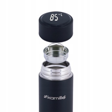KUBEK TERMICZNY TERMOS DO KAWY wskaźnik TEMPERATURY LED 400ml KAMILLE