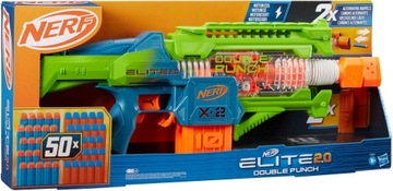 HASBRO, Nerf Elite 2.0, wyrzutnia strzałek, Double Punch, 2 magazynki, 8+