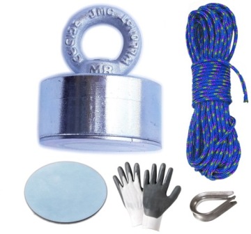 НЕОДИМОВЫЙ МАГНИТ РУЧКА 55х30 170КГ ВЕРЕВКА 25М КРЫШКА