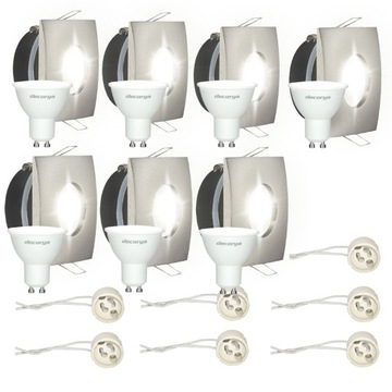 Oprawa HALOGENOWA OCZKO LED+GU10 7SZT