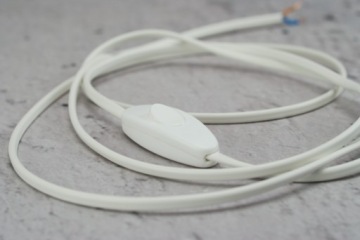 белый соединительный кабель 2 м с вилкой и выключателем для ламп