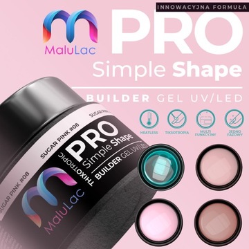 Гель для наращивания ногтей 1+1 MaluLac PRO 45г на выбор