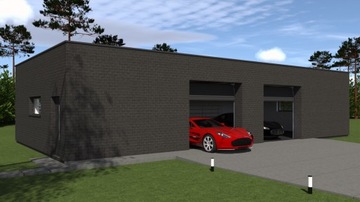 PROJEKT GARAŻU DWUSTANOWISKOWY GO21 - modern 2B