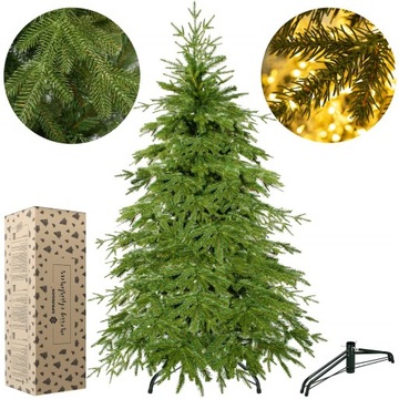 Choinka sztuczna PE 220 cm Jak Prawdziwa ŚWIERK Kaukaski Naturalny PREMIUM