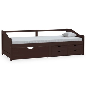 3-osobowa sofa/łóżko z szufladami, ciemnobrązo